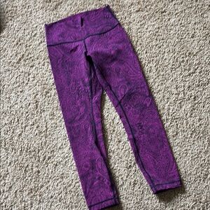 Lululemon Athletica Purple Paisley Performance Leggings